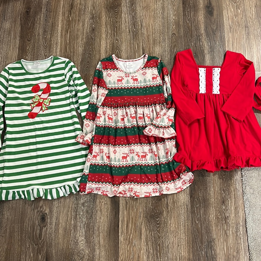 3 Christmas Dresses size 8